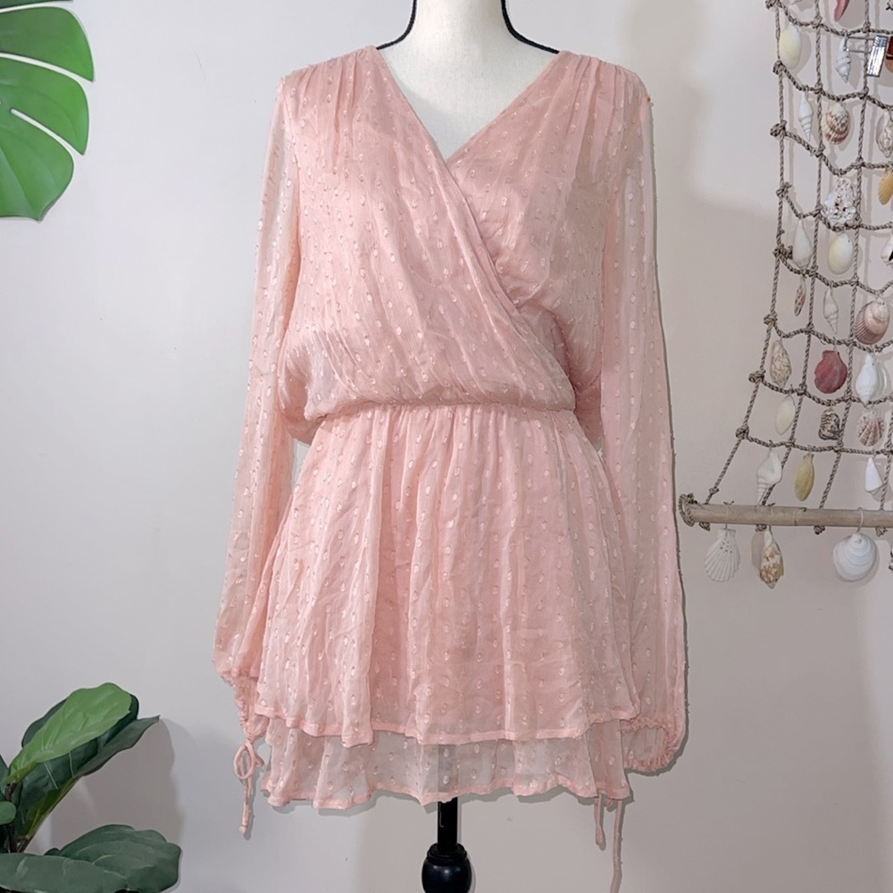 Free People Daliah Mini Dress in Peach size Medium - Picture 4 of 8